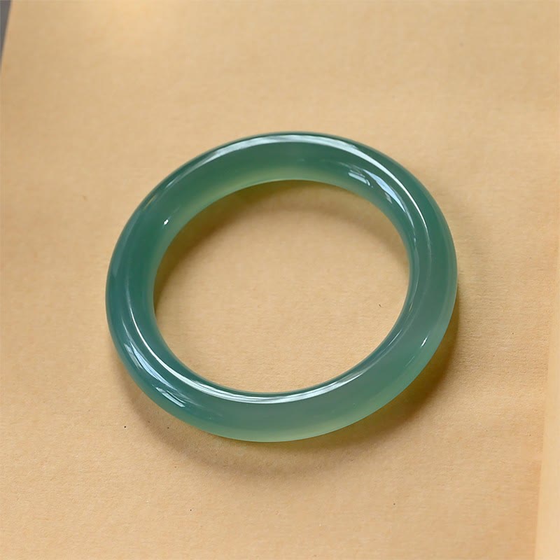 Bracelet jonc en calcédoine verte de 9 mm