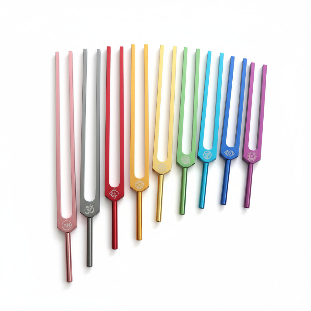 Jeu de diapasons Solfeggio 9 pièces - Résonance profonde, non pondéré