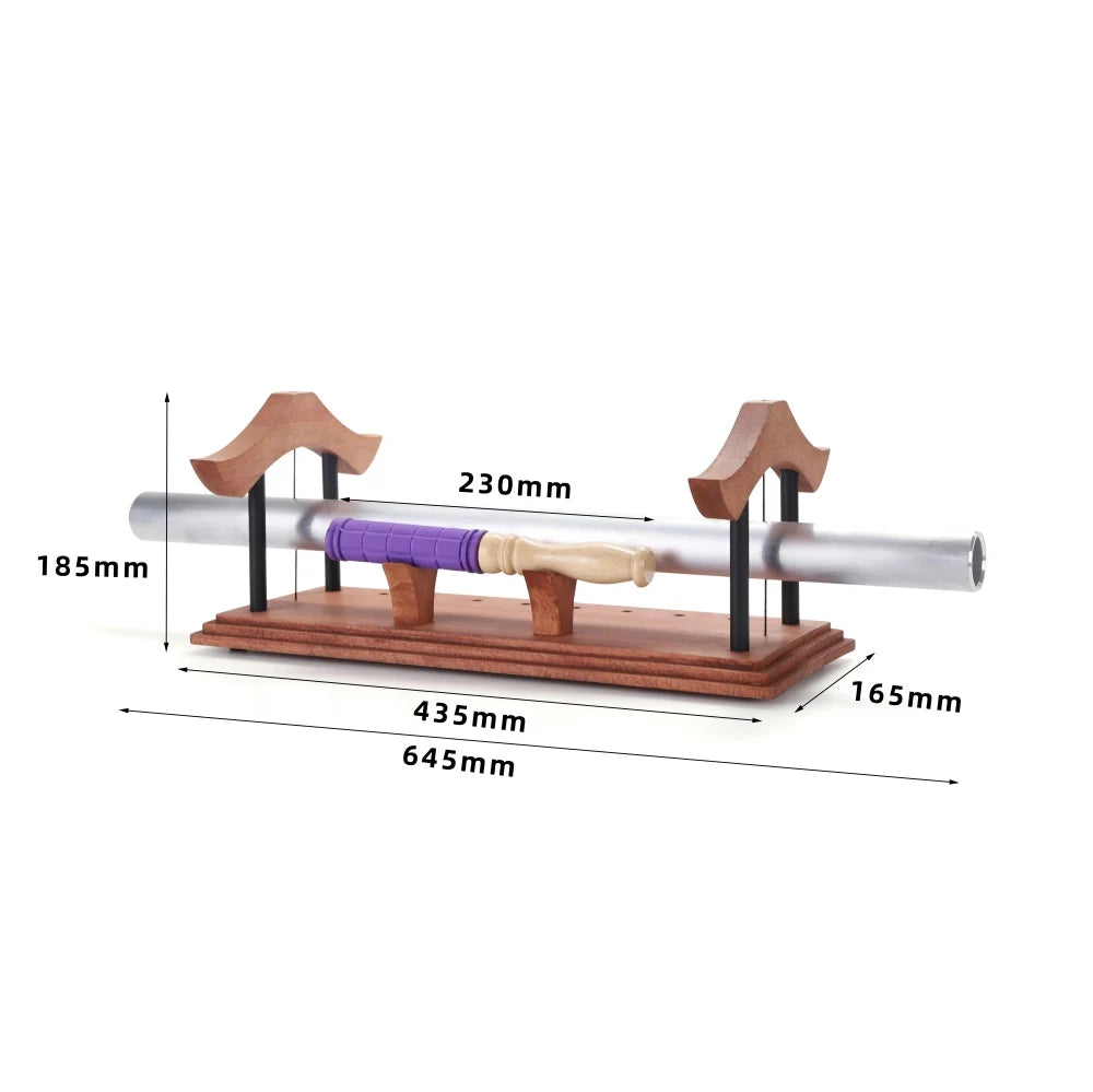 Diagram showing dimensions of the sound healing tube setup.
