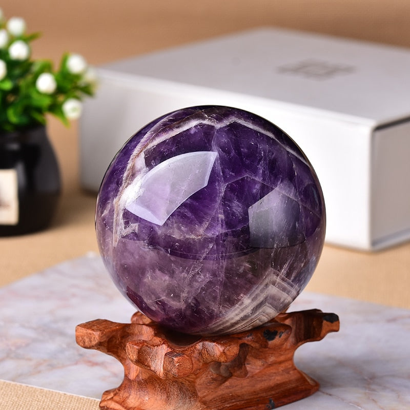 Amethyst Sphere for Anxiety Relief & Clarity