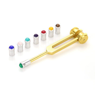 Pieds vibrants en argent avec diapason de 12 mm et pierres précieuses