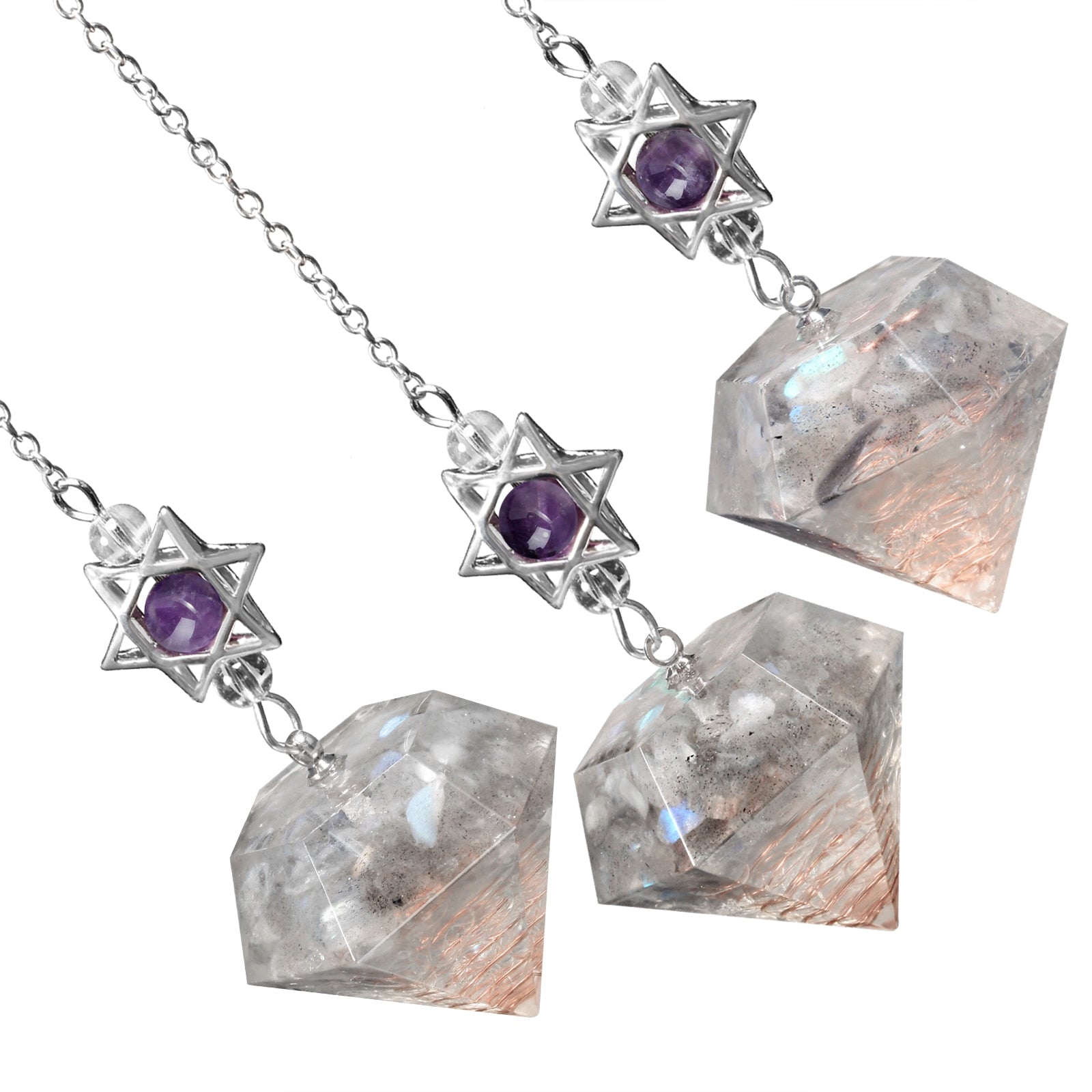 Amethyst Star of David Crystal Pendulum