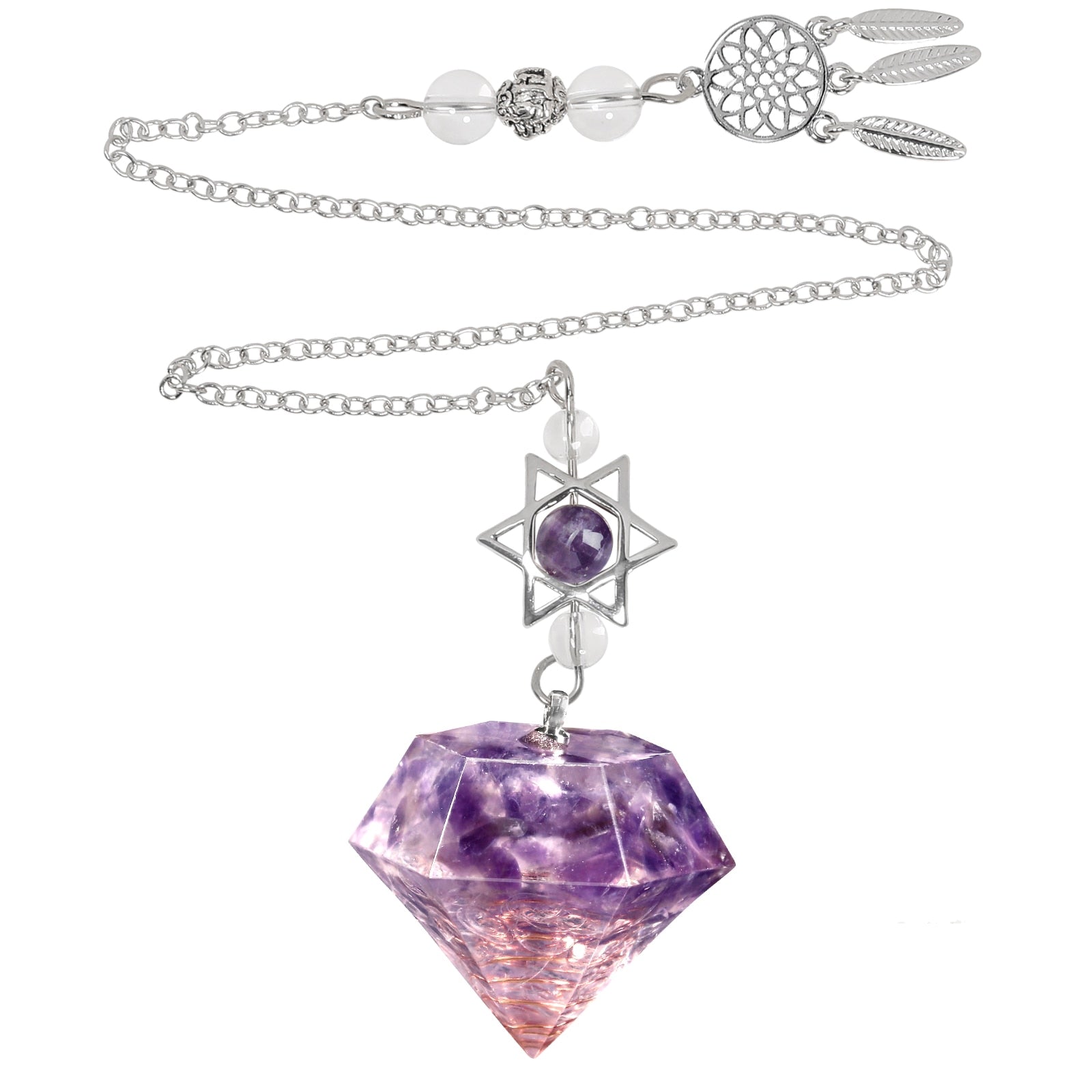 Amethyst Star of David Crystal Pendulum