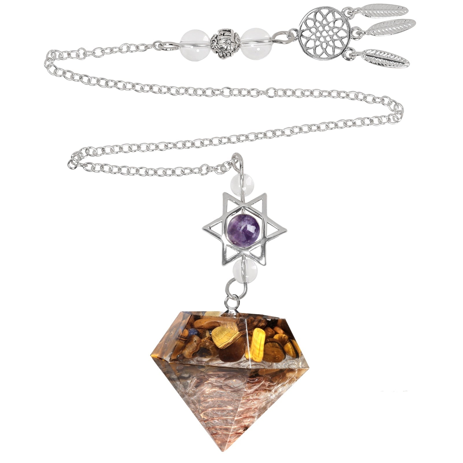 Amethyst Star of David Crystal Pendulum