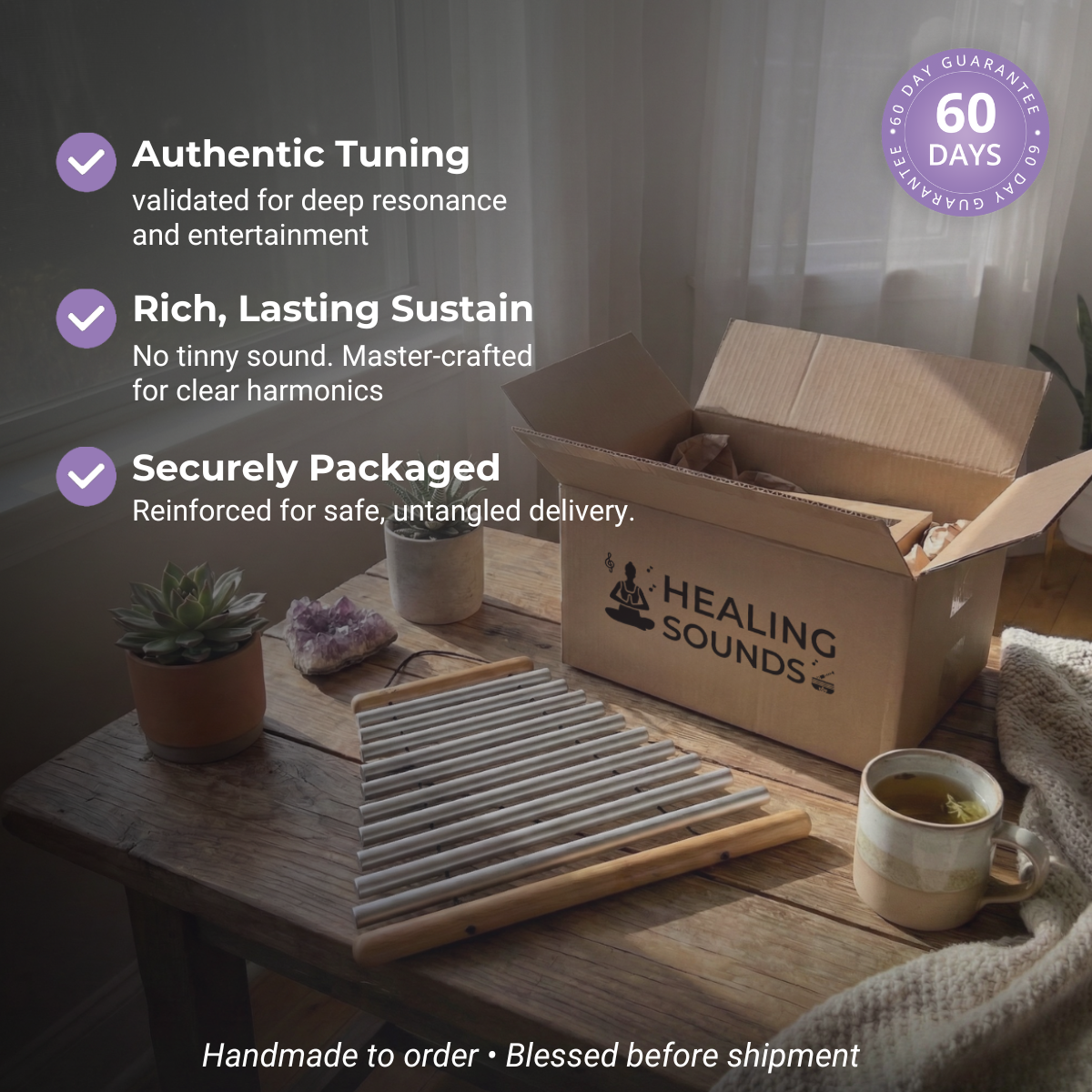 Carillons à 9 notes pour équilibre des chakras avec support