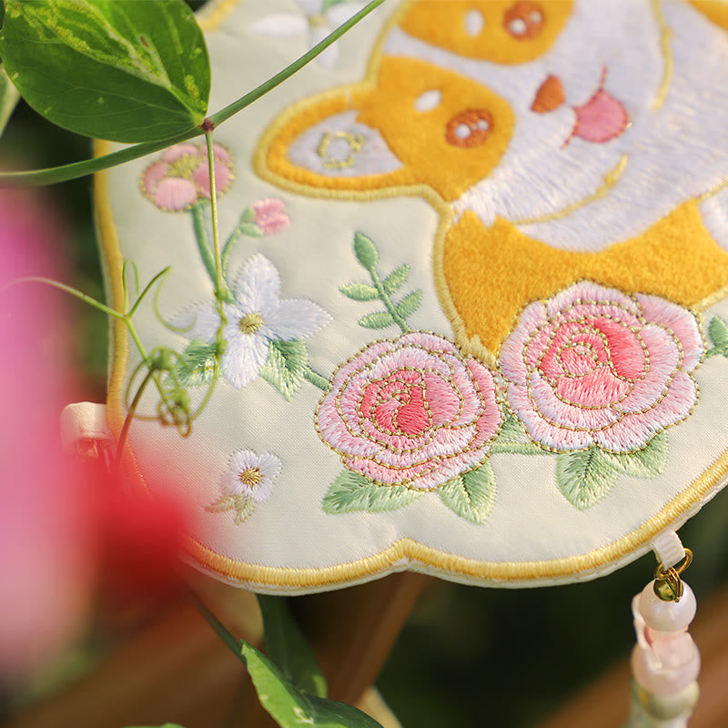 Cute Animal Hanfu Bag Embroidery | Lucky Panda Cat Shoulder Bag