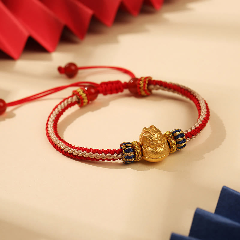 925 Sterling Silver Dragon Bracelet for Luck and Strength