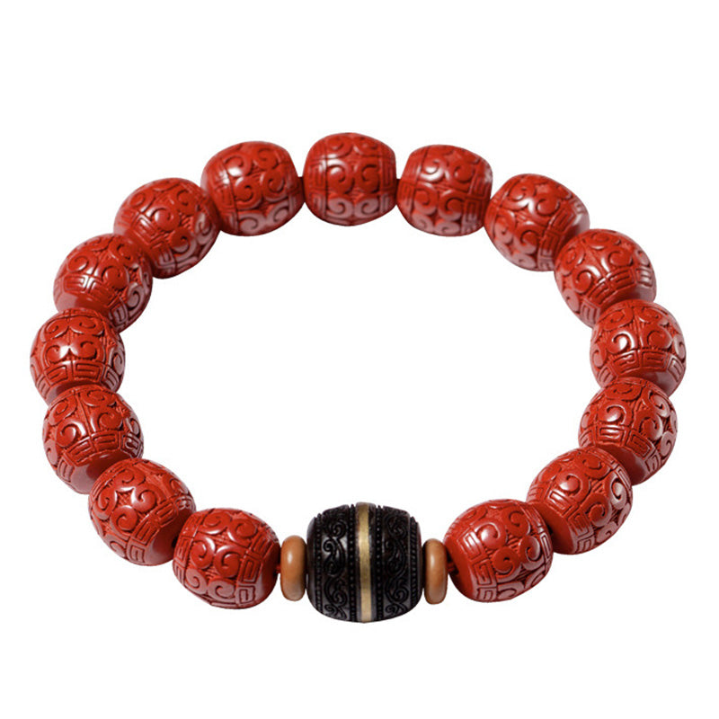 Unisex Cinnabar Ebony Calm Blessing Bracelet