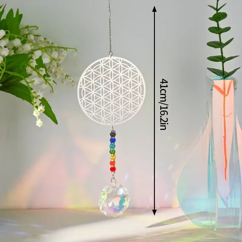 Crystal Suncatcher Outdoor Wind Chime Hanging Crystal Angel Butterfly Pendants Garden Tree Decor Window Drop Bell Hanging Decor