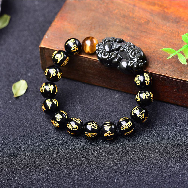 10mm Obsidian Pixiu Wealth Bracelet for Prosperity