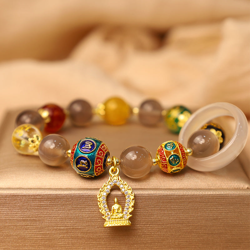 Bracelet en agate grise Focus Positivité 10 mm