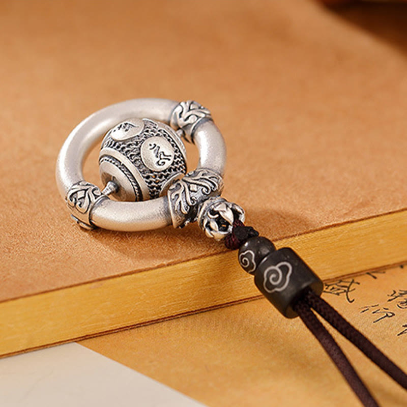 999 Sterling Silver Om Mani Padme Hum Necklace for Wisdom & Protection