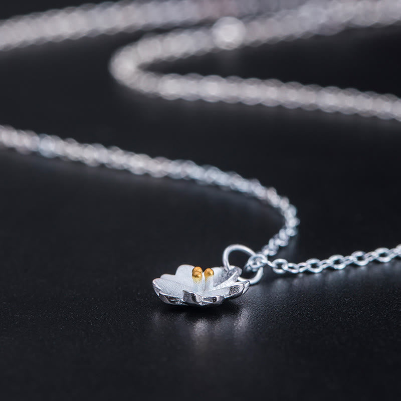 925 Sterling Silver Cherry Blossom Spiritual Necklace for Protection