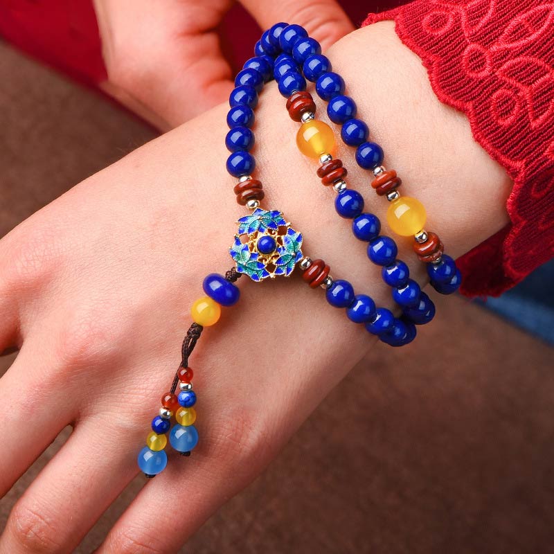 Lazurite Yellow Agate Positive Bracelet for Inner Peace
