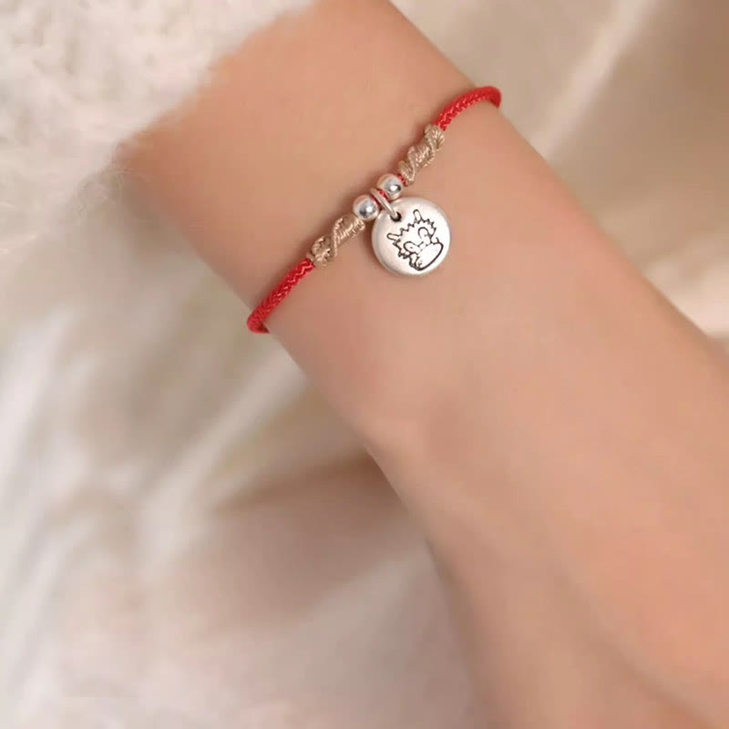 Chinese Zodiac Dragon Bracelet in 999 Sterling Silver for Luck