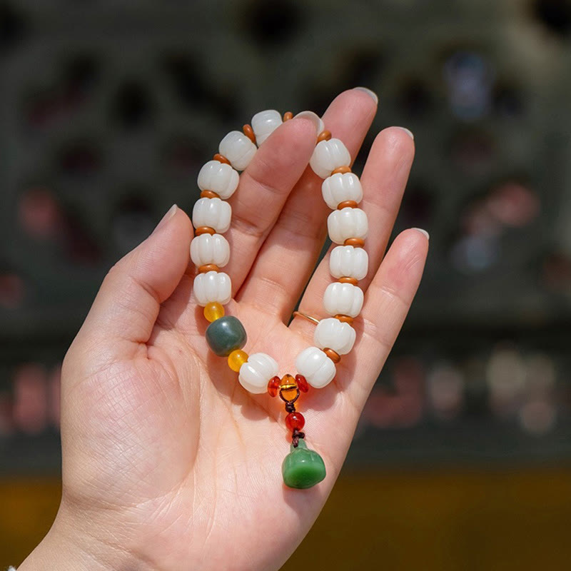 Bodhi Seed Red Agate Lotus Harmony Bracelet