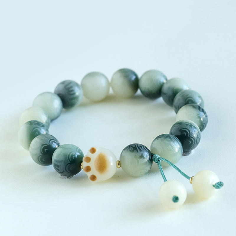 Bracelet sculpté en graines de Bodhi Om Mani Padme Hum, perles de 12 mm