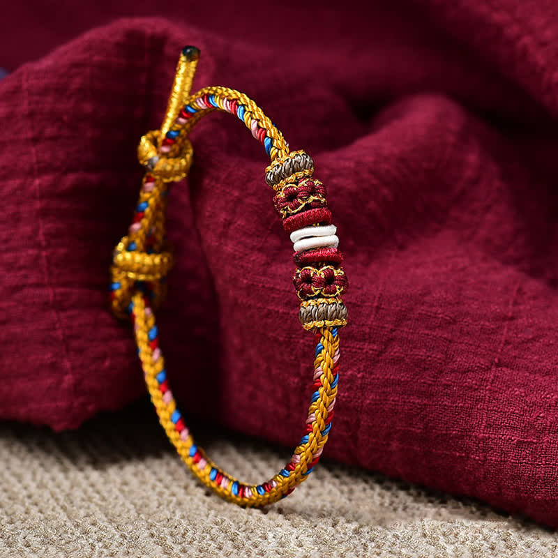 Handmade Dunhuang Color Red String Luck Bracelet