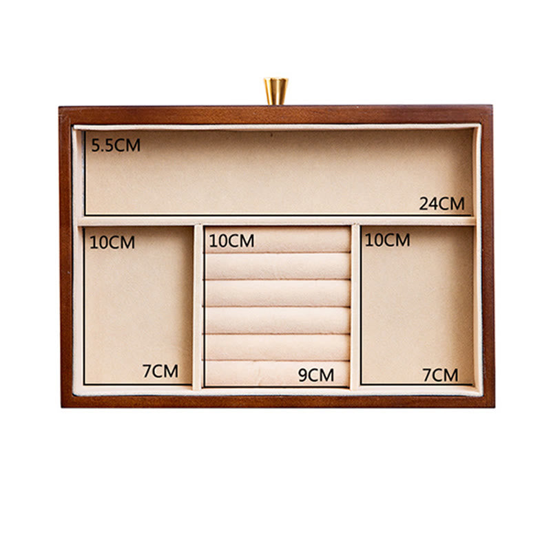 Three Layers Solid Wood Jewelry Box with Drawer | Spiritual Storage