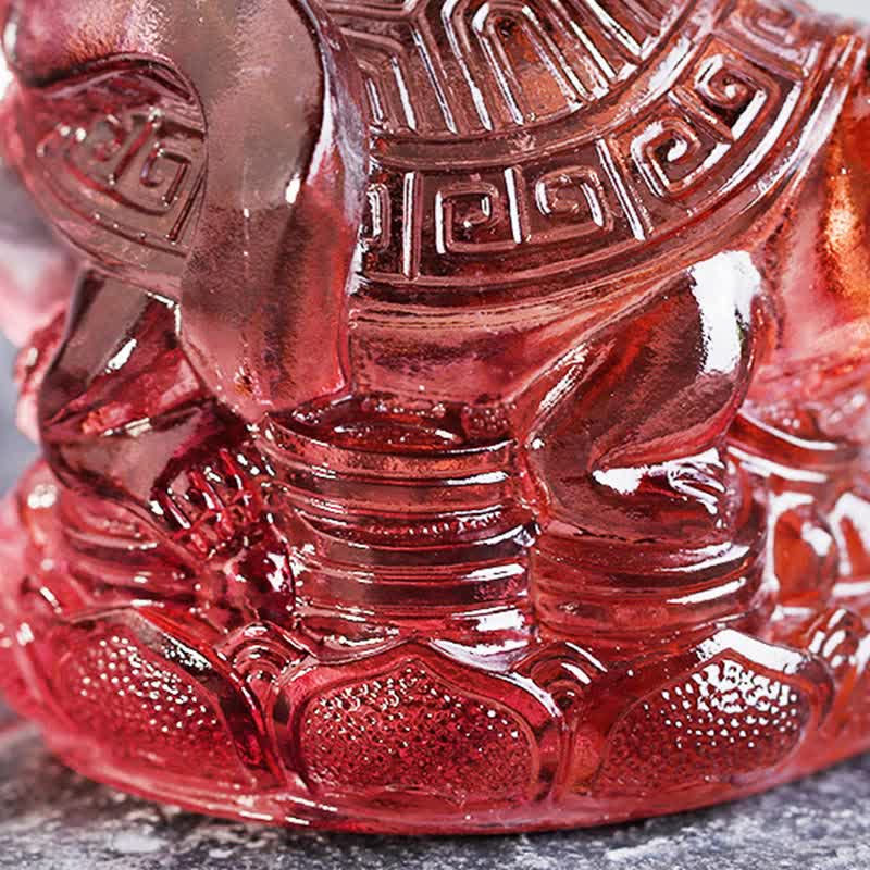 Handmade Azure Dragon Liuli Feng Shui Statue 11cm