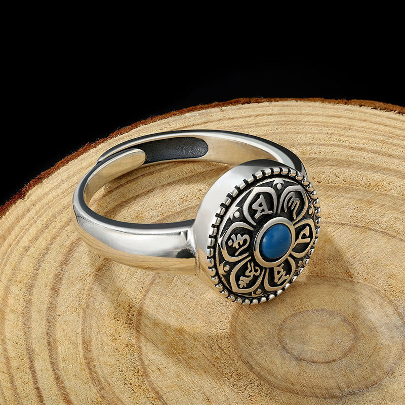 Bague réglable en cuivre Om Mani Padme Hum Paix spirituelle