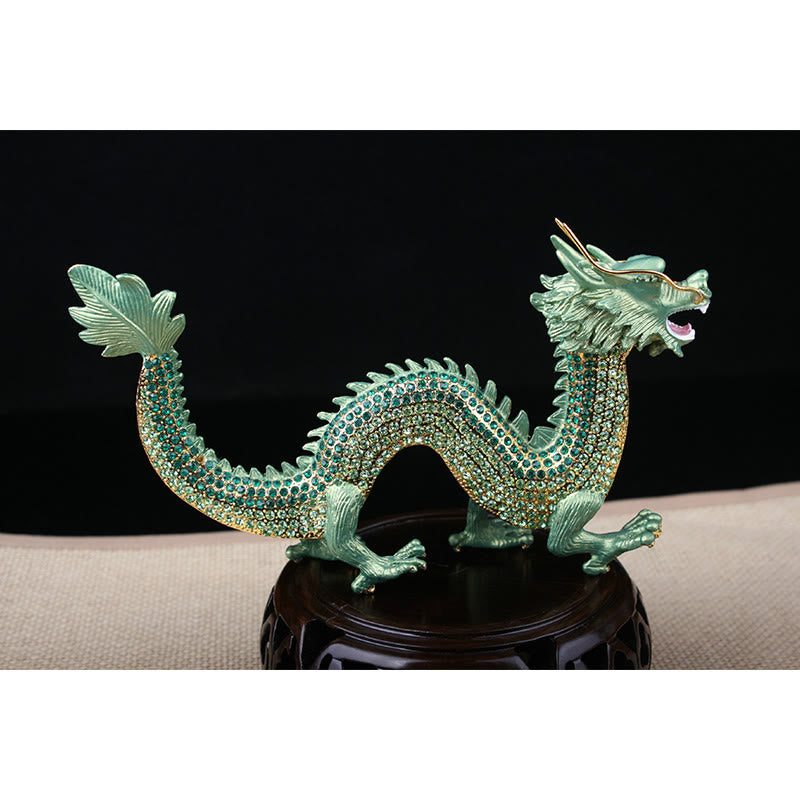 Handmade Chinese Dragon Statue Feng Shui Decor 22cm
