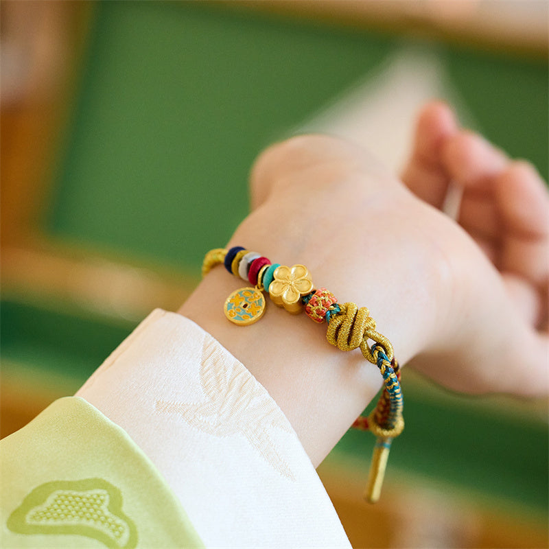 Dragon Feng Shui Luck Bracelet with Copper Coin Charm