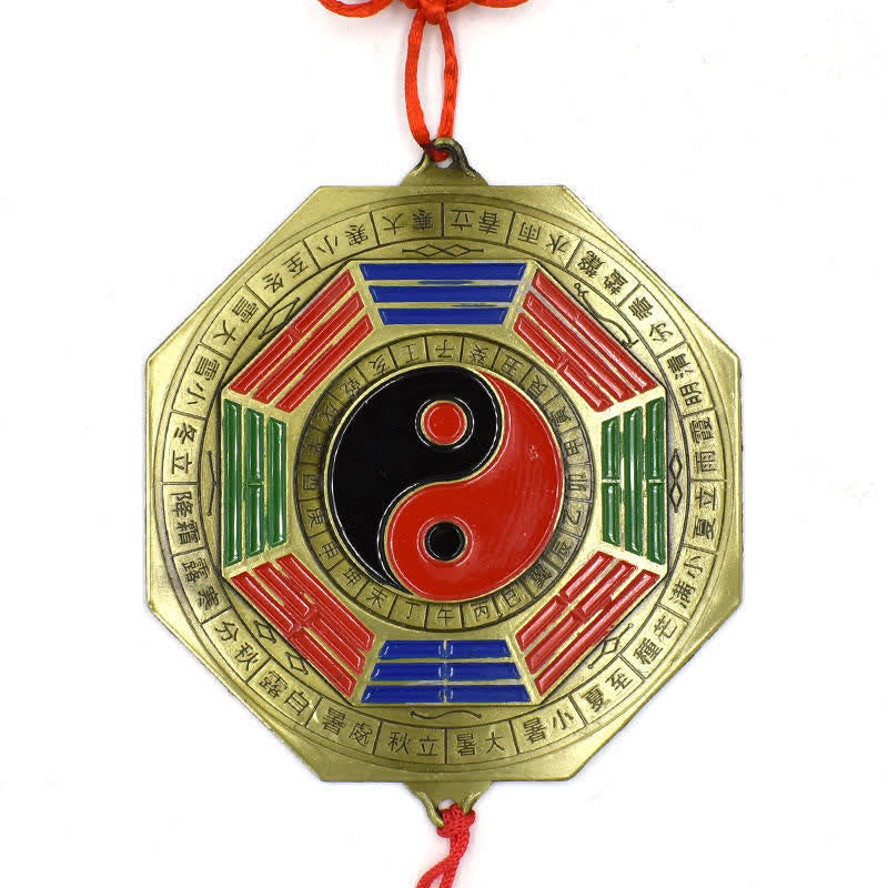 Feng Shui Bagua Map with Five Emperor Coins | 6.5cm Harmony Symbol