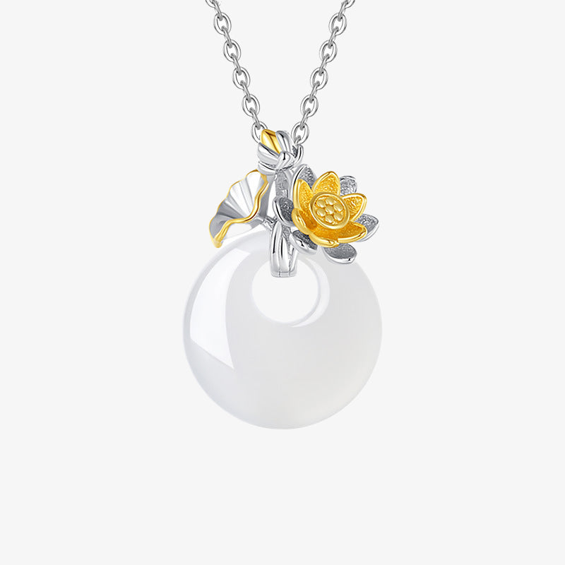 925 Sterling Silver Chalcedony Harmony Pendant Necklace