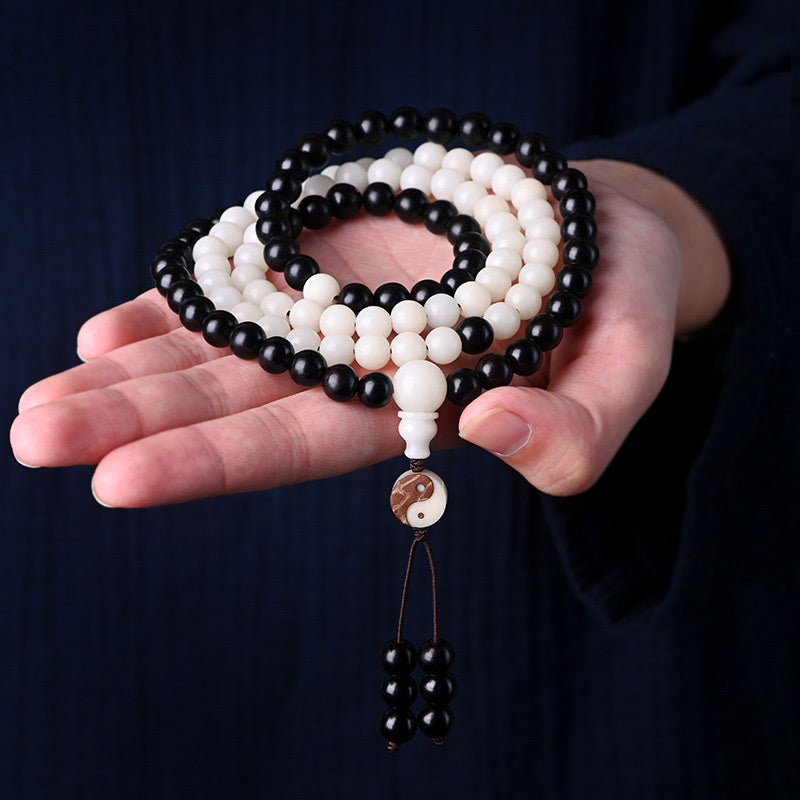 8mm Ebony Wood Protection Necklace Mala