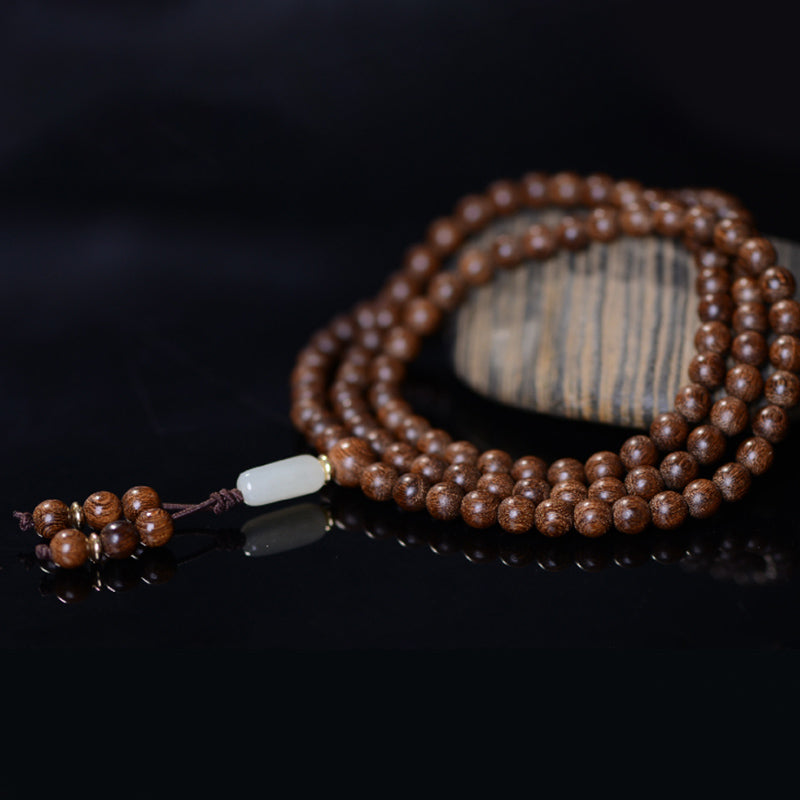 8mm Rosewood Jade Calm Mala Bracelet for Prosperity