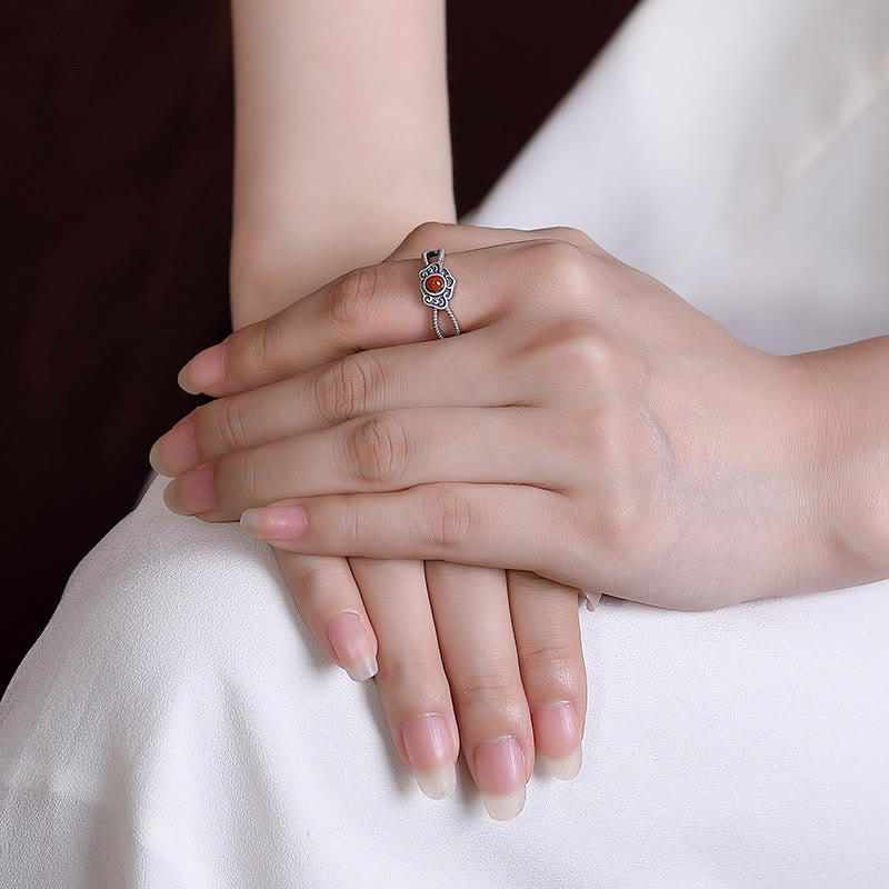 Red Agate Logical Thinking Ring | 925 Sterling Silver