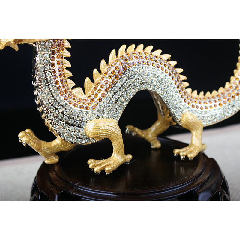 Handmade Chinese Dragon Statue Feng Shui Decor 22cm