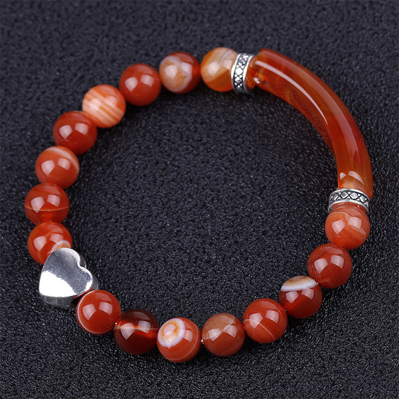 Unisex Green Aventurine Crystal Heart Spiritual Bracelet