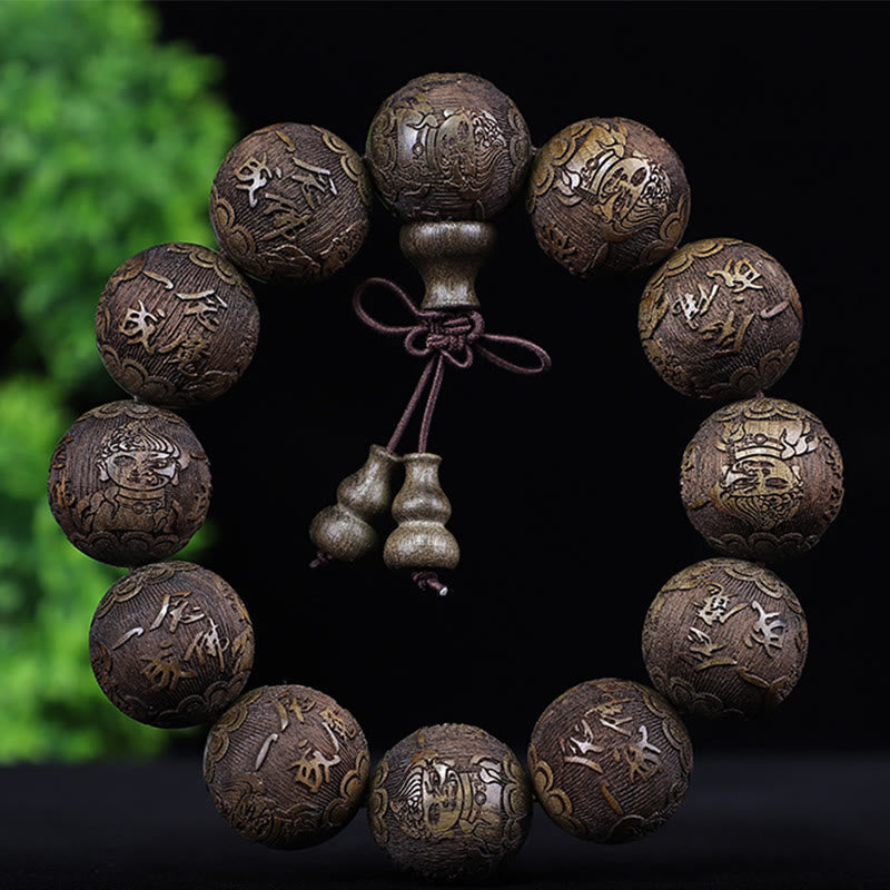 Bracelet zodiaque chinois en bois de rose | 12 perles du zodiaque Chaleur