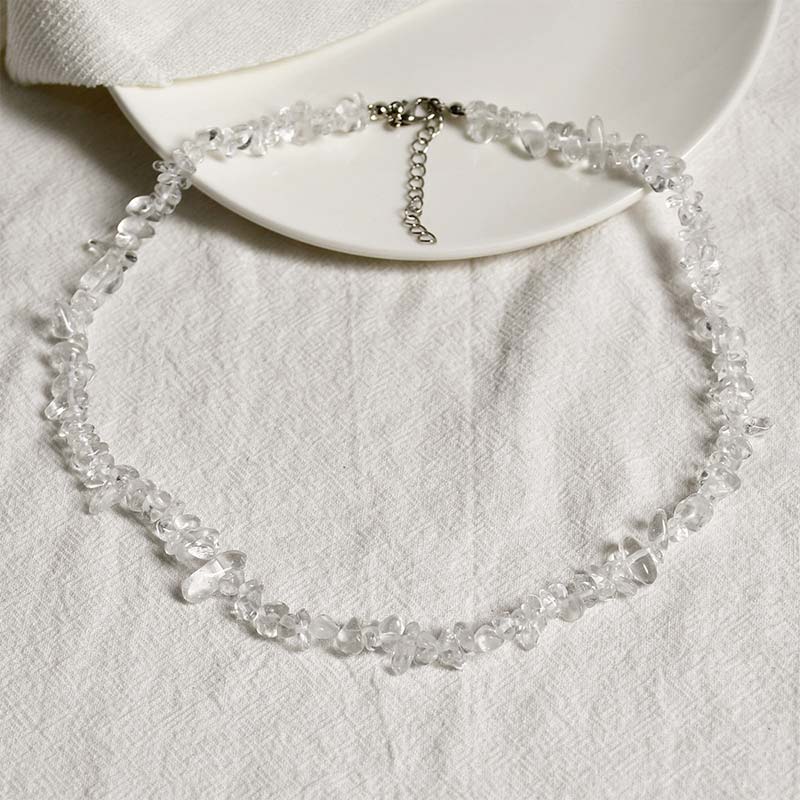 Unisex Spiritual Luck Necklace with Natural Crystal Stones