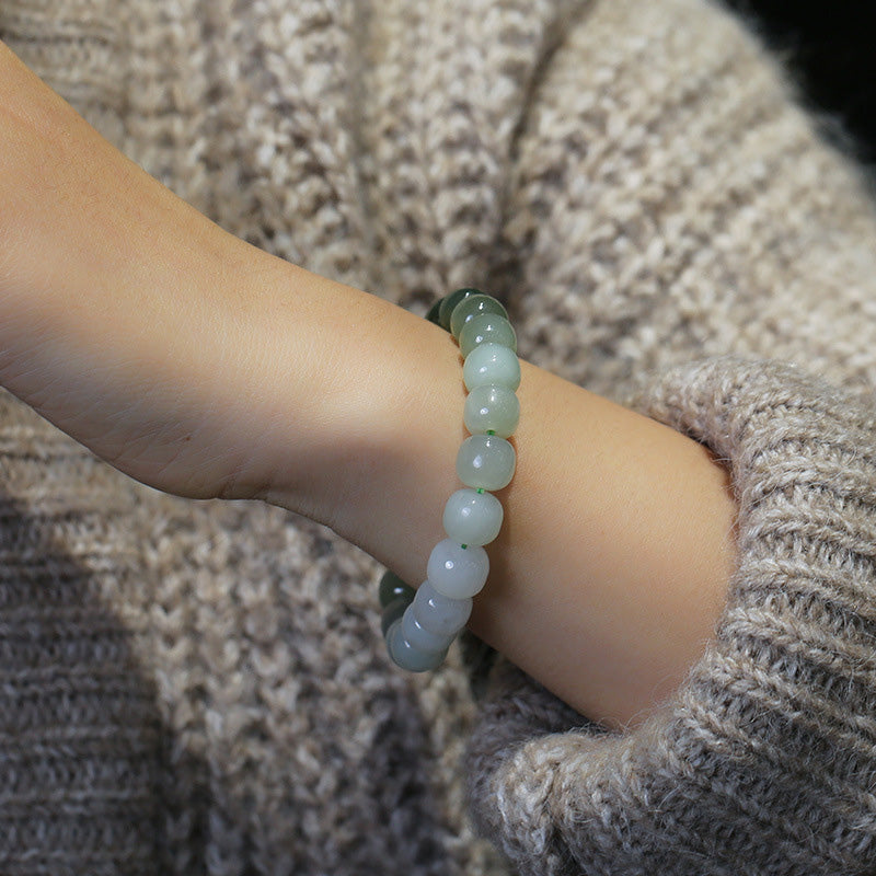 Bracelet porte-bonheur en jade dégradé | Bijoux en jade unisexe