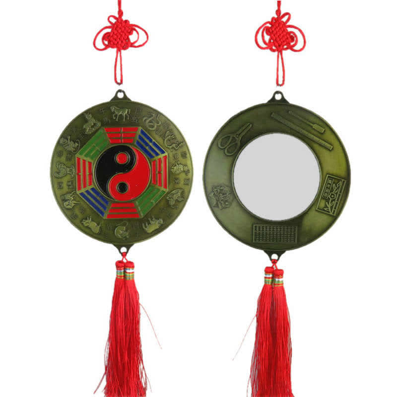 Feng Shui Bagua Map Mirror 10cm Chinese Knot Energy Balance