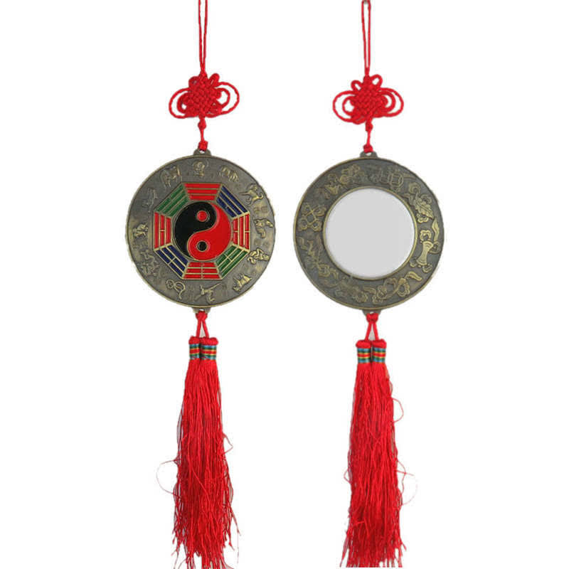 Feng Shui Bagua Map Mirror 10cm Chinese Knot Energy Balance
