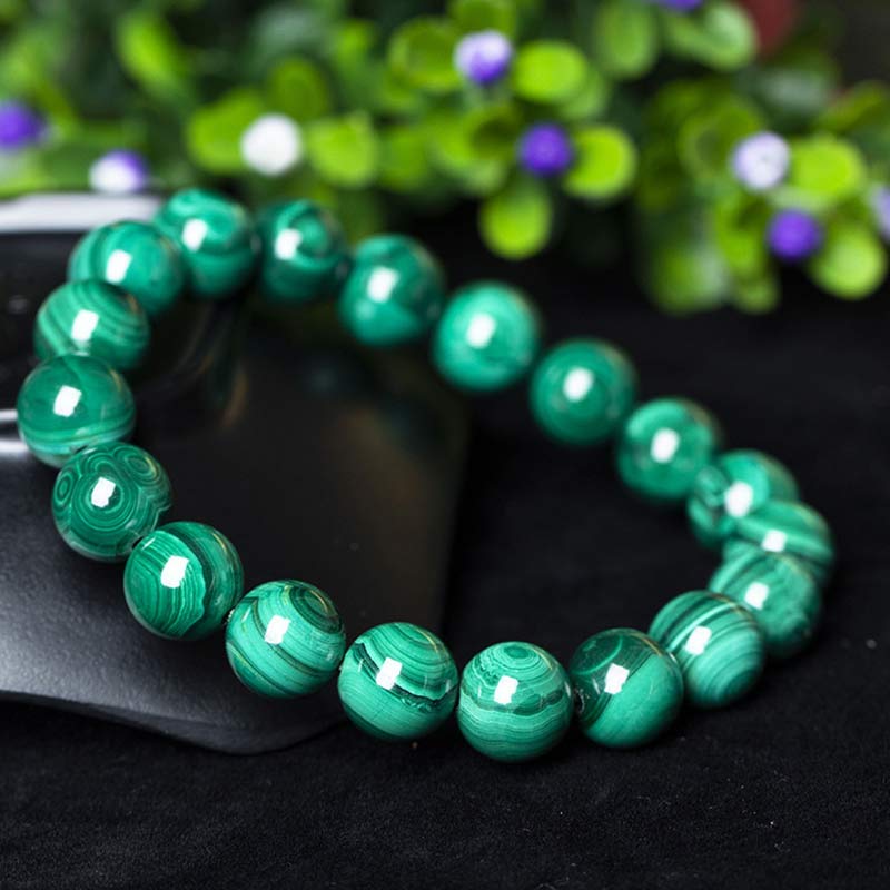 Malachite Bracelet 12mm for Protection and Calmness