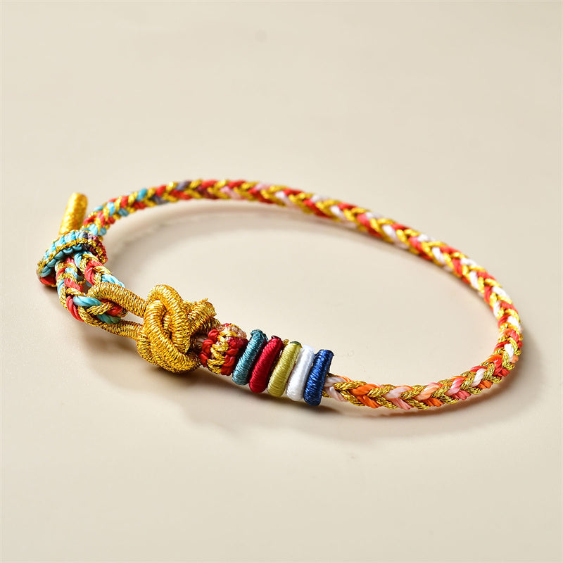 Colorful Gold Red String Bracelet for Healing and Balance