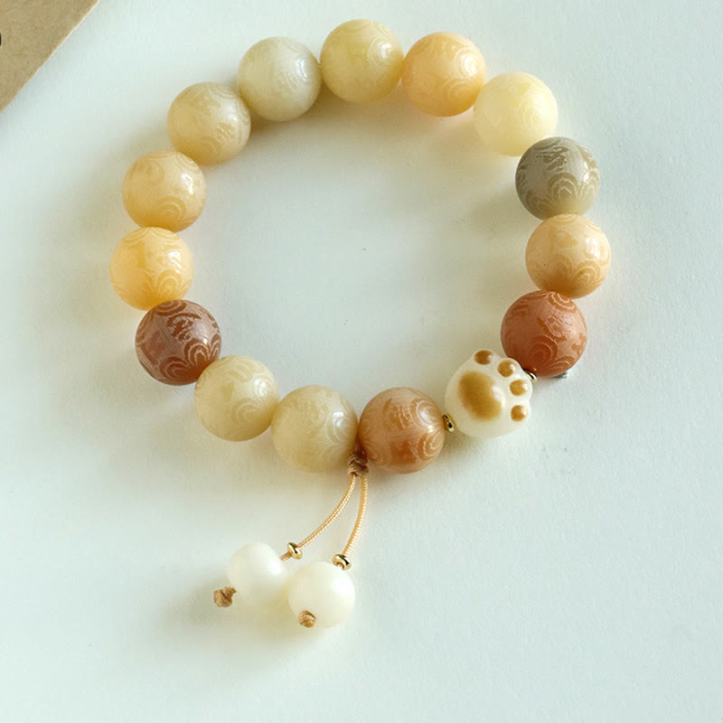 Bracelet sculpté en graines de Bodhi Om Mani Padme Hum, perles de 12 mm