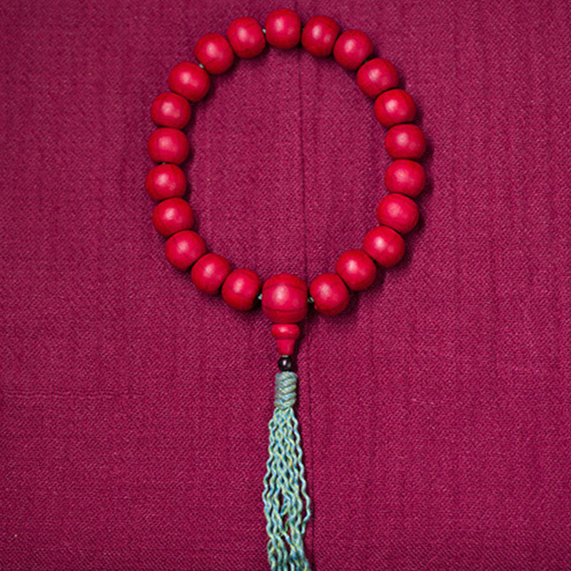 Unisex Abelia Biflora Wood Wrist Mala for Protection & Blessing