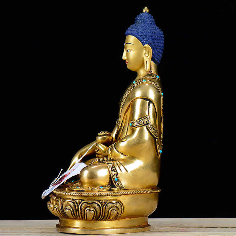 Copper Buddha Statue Shakyamuni Compassion 21cm Decor