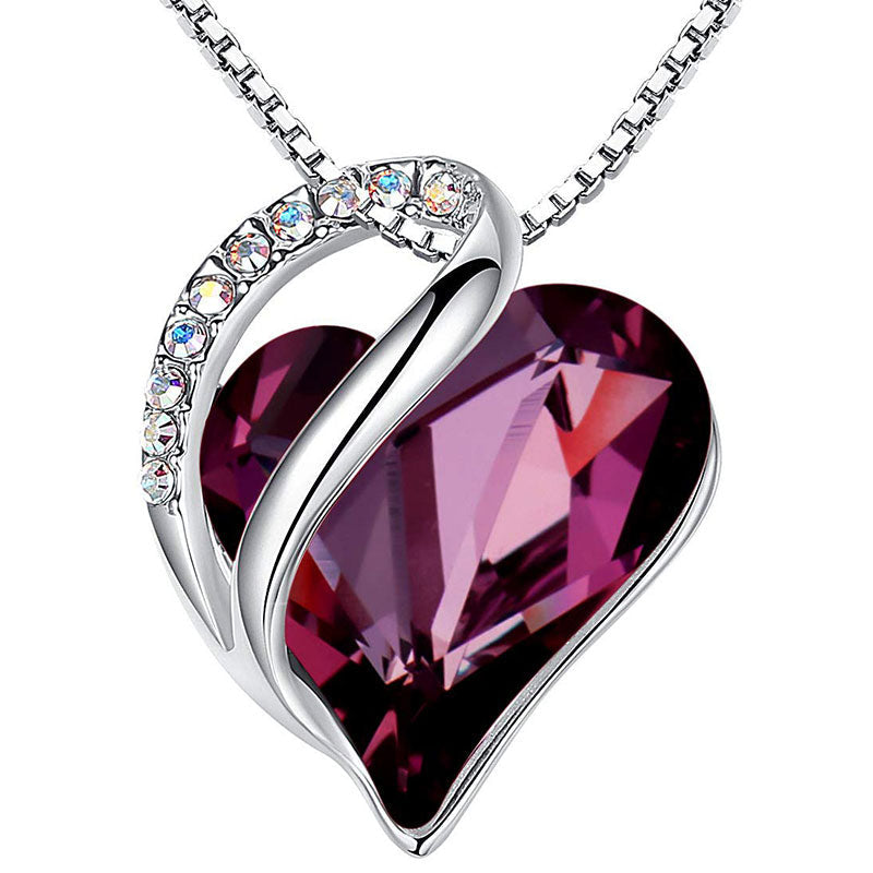 Love Heart Birthstone Healing Energy Necklace Pendant