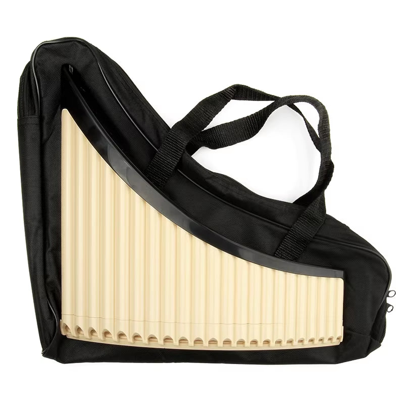 Pan flute in black case with handles, part of ABS Pan Flute for Students set