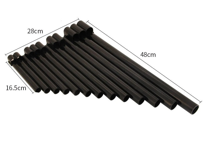 Black pan flute with graduated tubes, ABS Pan Flute for Students - 13/22/26 Pipes