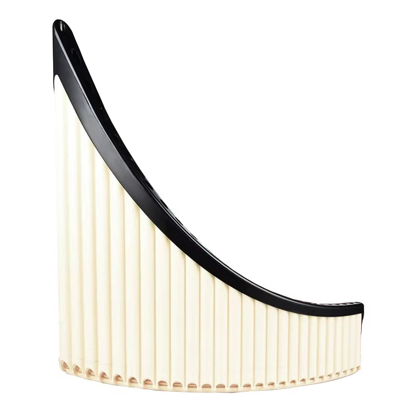 ABS Pan Flute for Students with black curved edge and cream-colored pipes