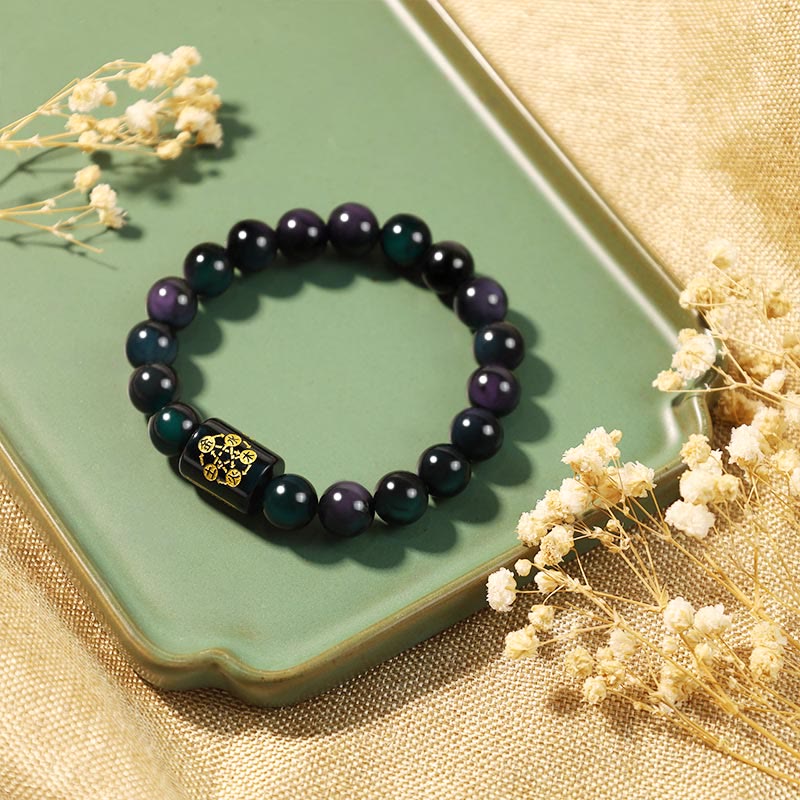Bracelets et colliers en obsidienne absorbant les énergies négatives (10 mm)
