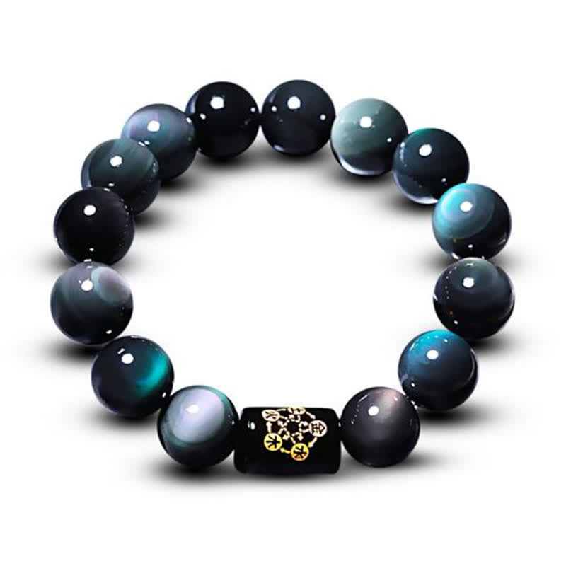 Bracelets et colliers en obsidienne absorbant les énergies négatives (10 mm)
